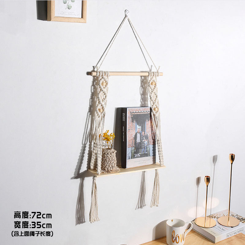Bohemian Handwoven Tapestry Wall Shelf Decor