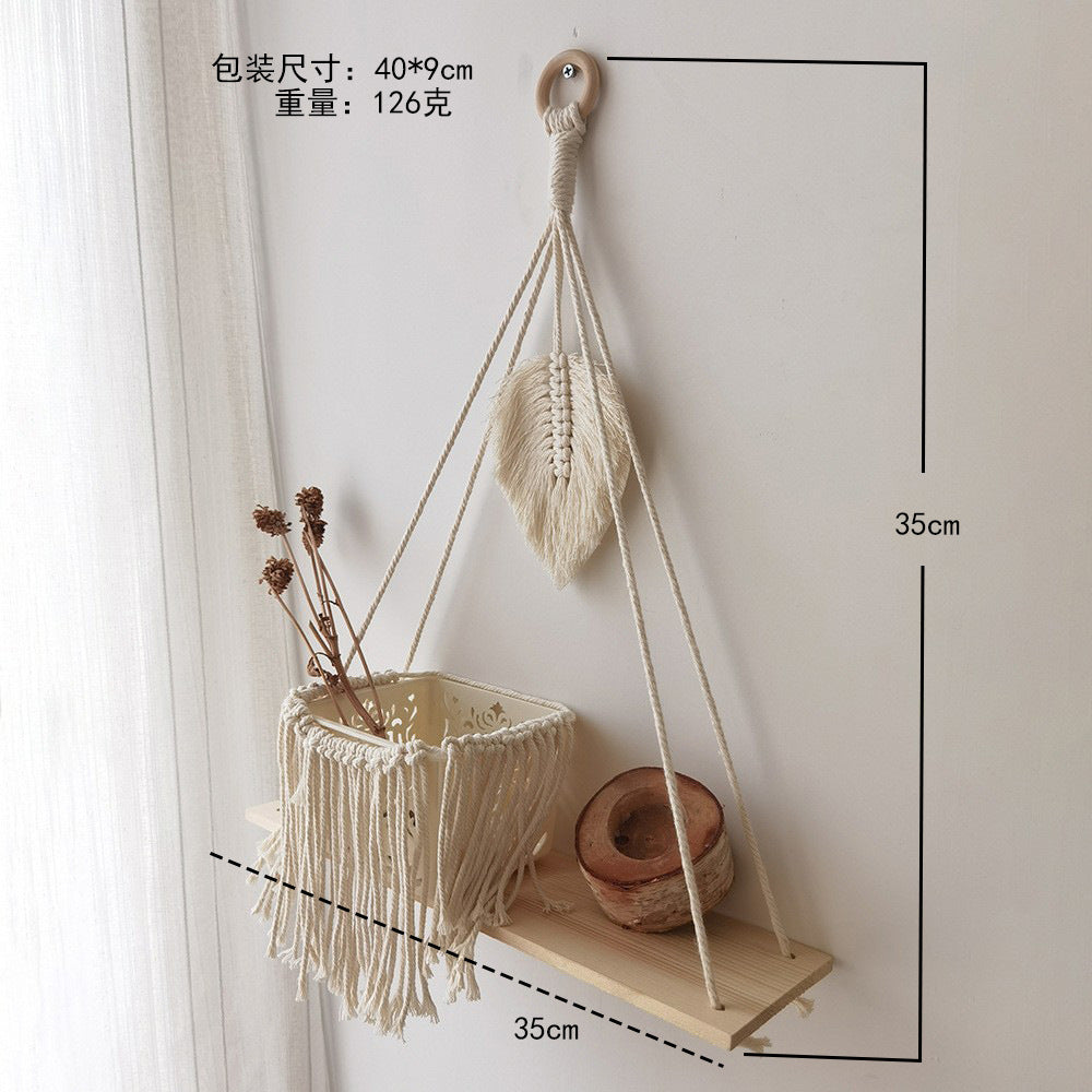Bohemian Handwoven Tapestry Wall Shelf Decor