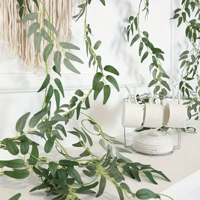 Willow Leaf Vine Hanging Artificial Greenery Garland