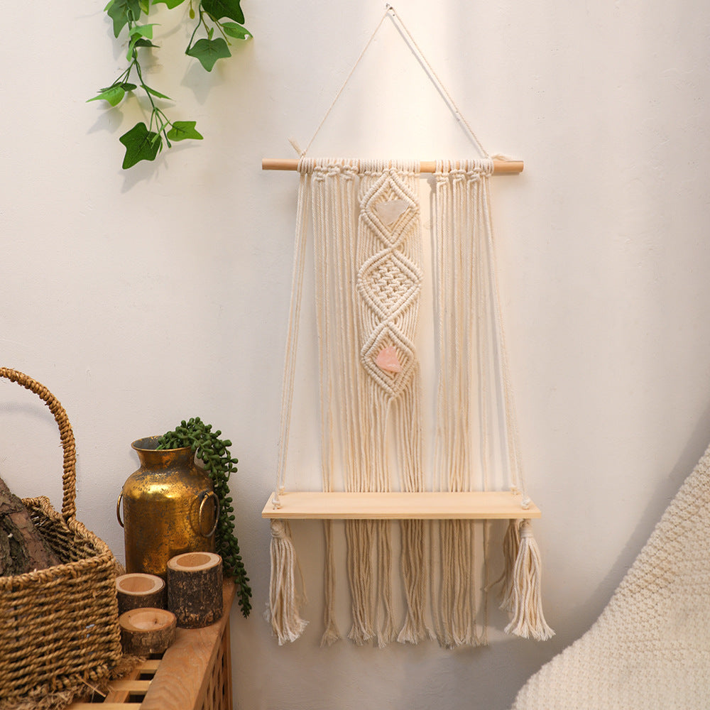 Bohemian Handwoven Tapestry Wall Shelf Decor
